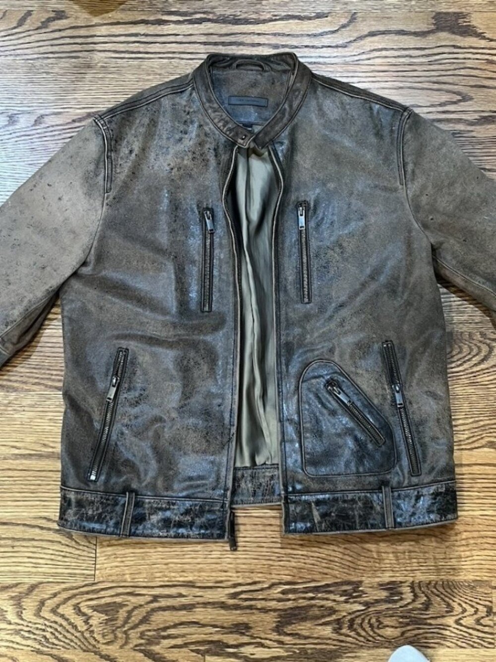 John Varvatos Desert Sand Leather Jacket 50